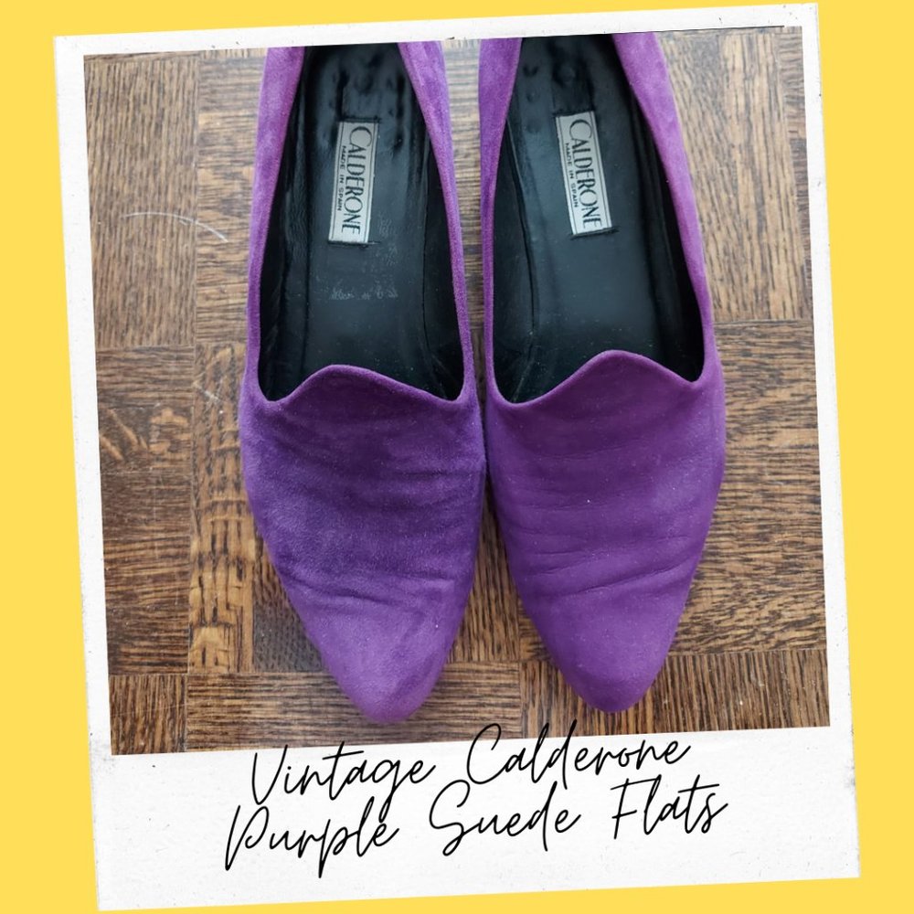vintage calderone purple suede flats